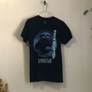 Studio Ghibli Castle in the Sky Navy Blue T-Shirt